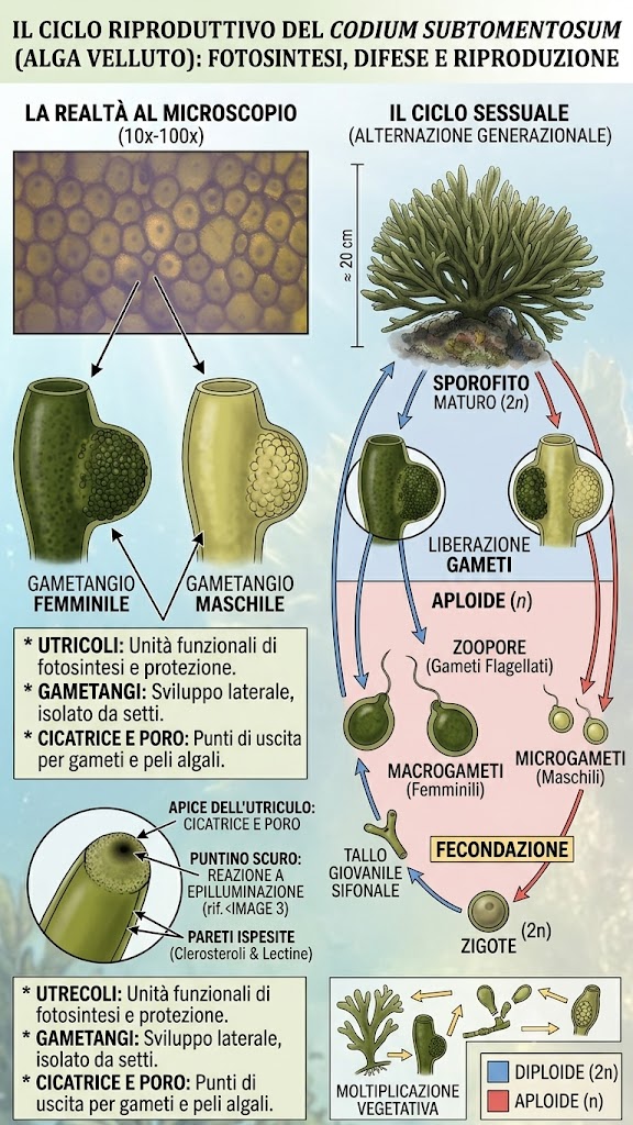 Il velluto venuto dal mare:  l''alga Codium subtomentosum